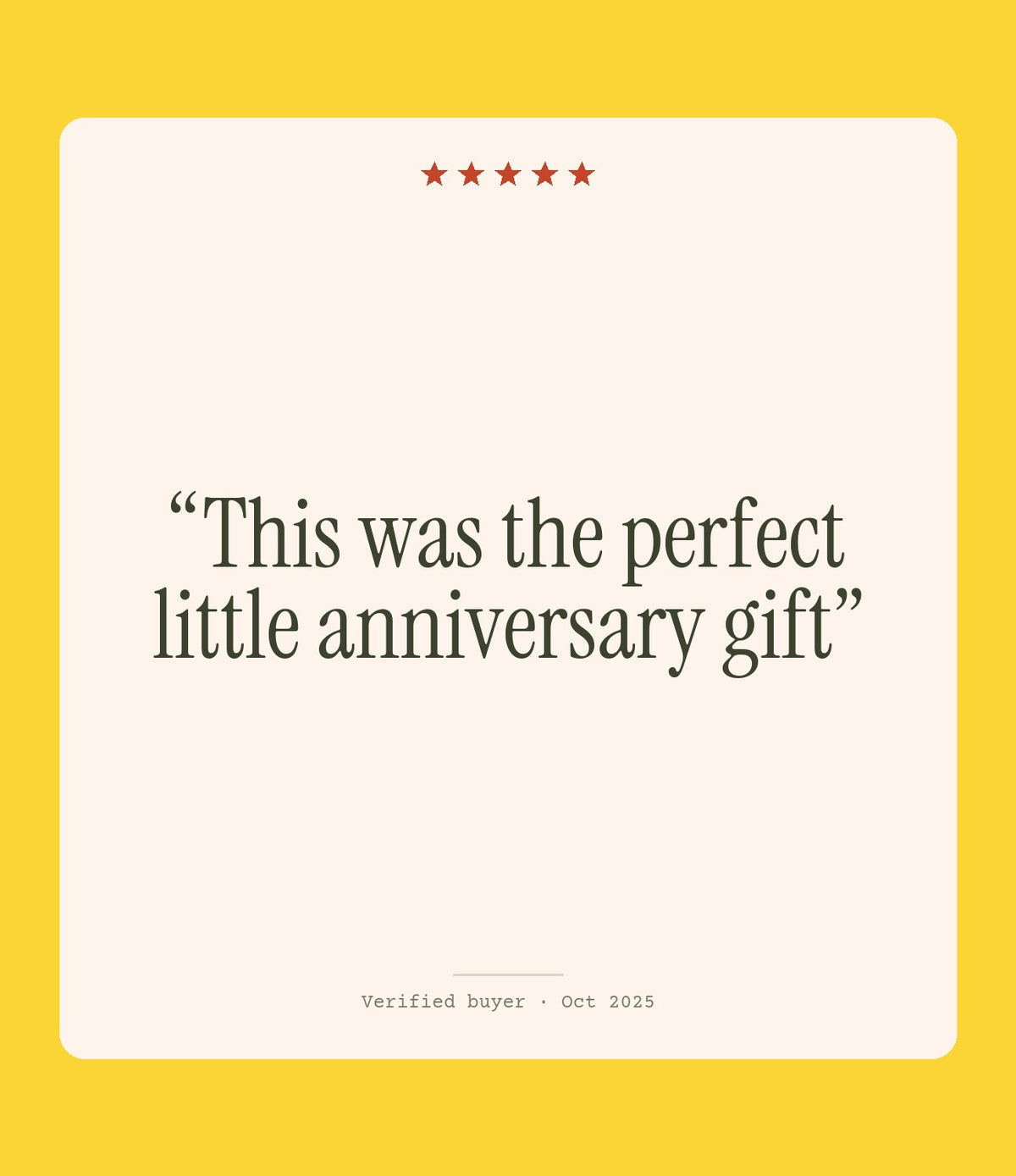 Verified buyer review: This was the perfect little anniversary gift