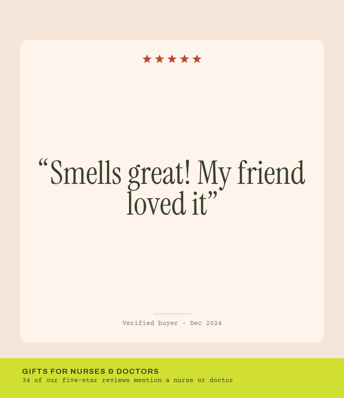 Verified buyer review: Smells great! My friend loved it