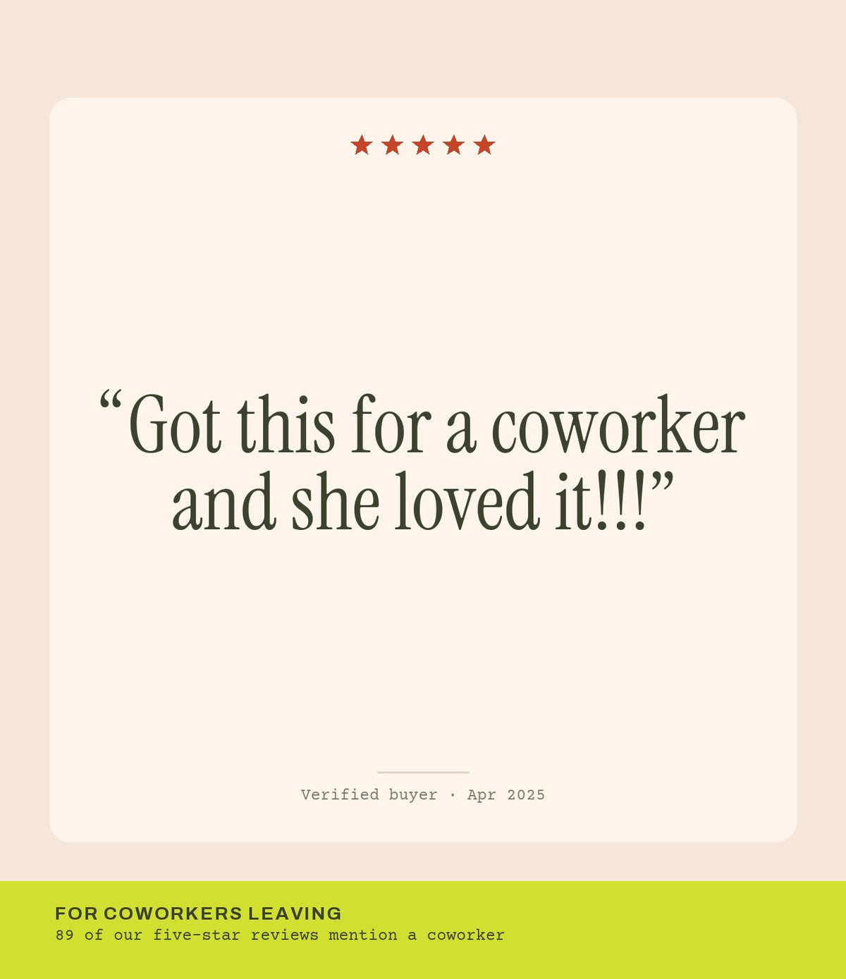 Verified buyer review: Got this for a coworker and she loved it!!!