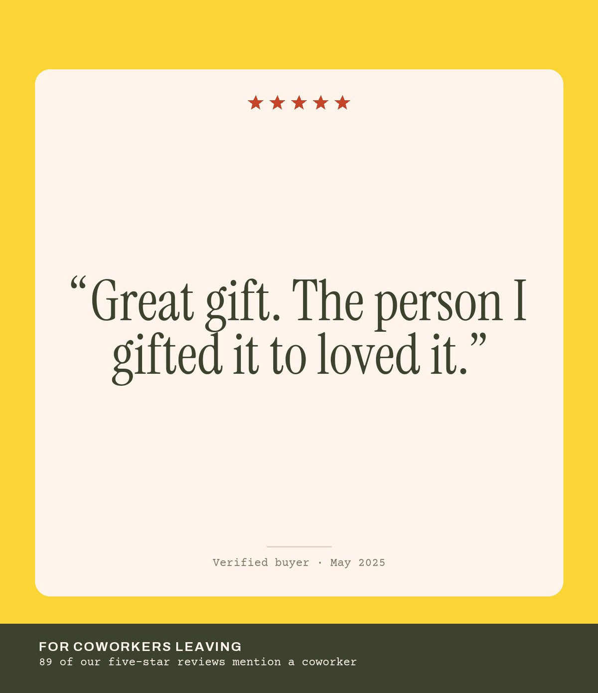 Verified buyer review: Great gift. The person I gifted it to loved it.