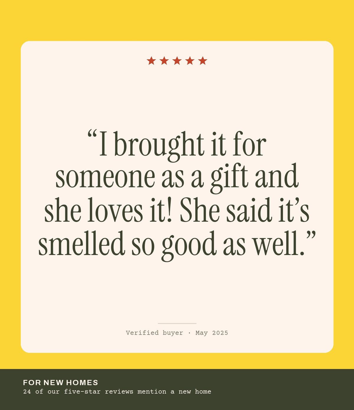Verified buyer review: I brought it for someone as a gift and she loves it! She said it’s smelled so good as well.