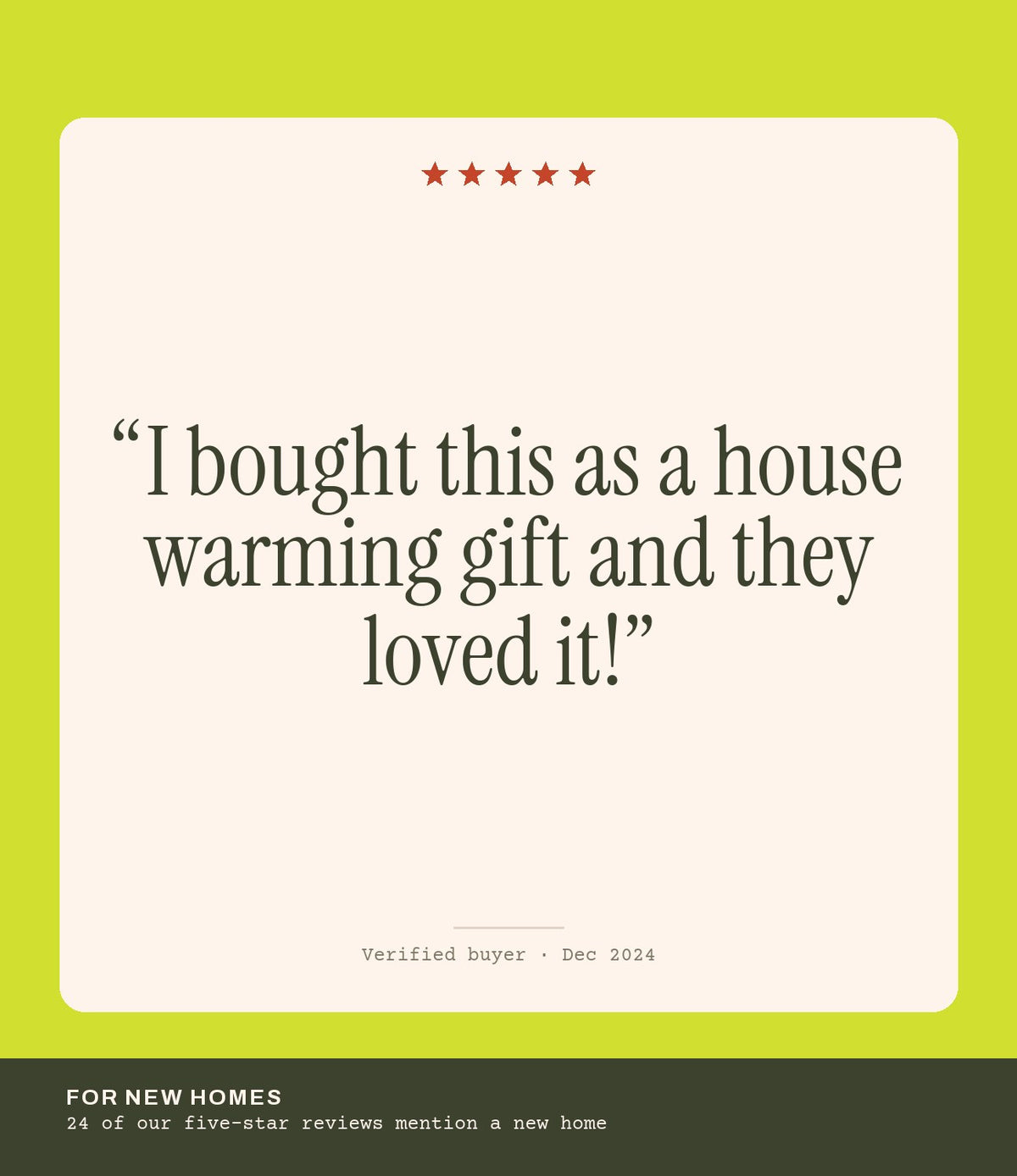 Verified buyer review: I bought this as a house warming gift and they loved it!