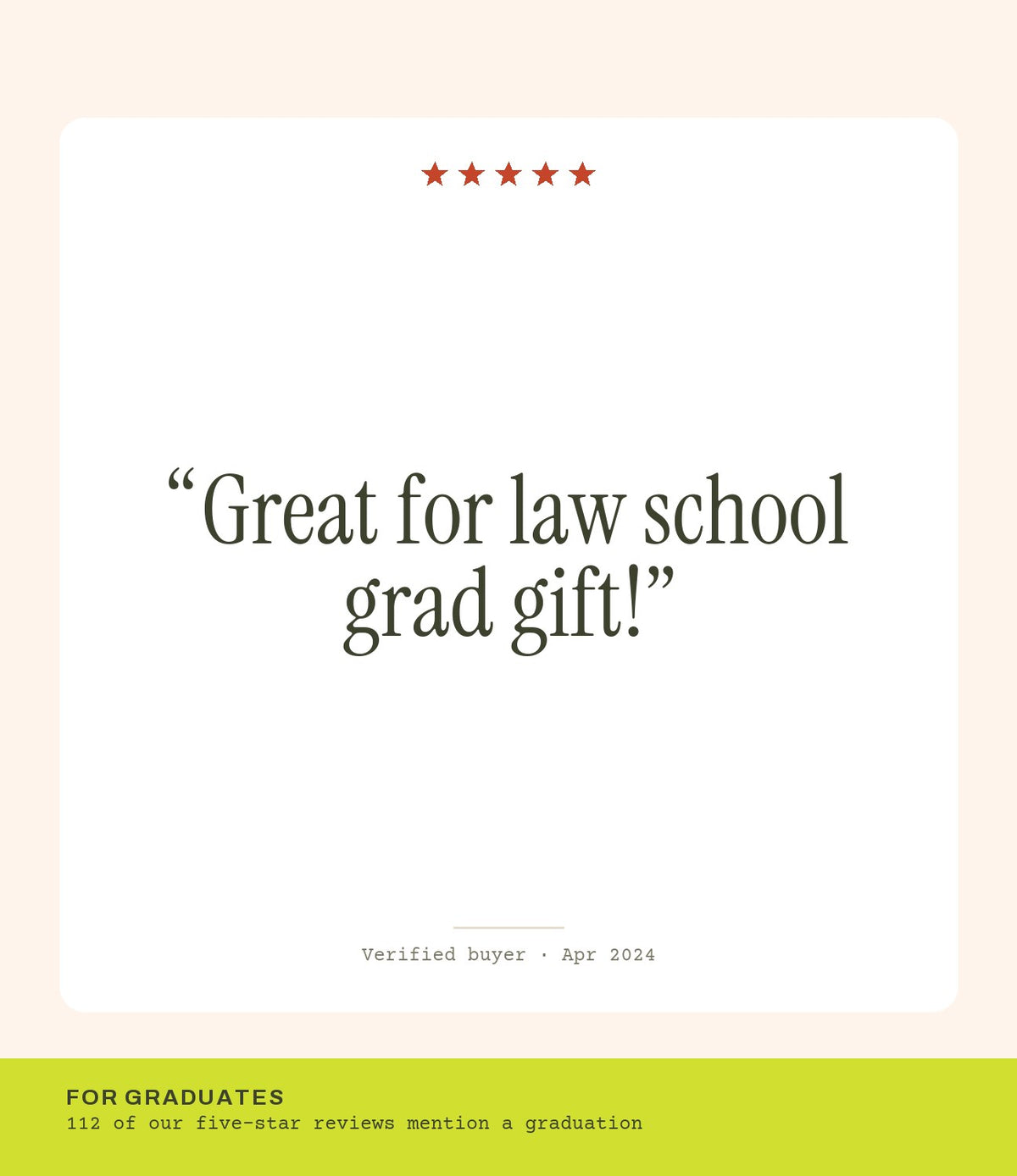 Verified buyer review: Great for law school grad gift!