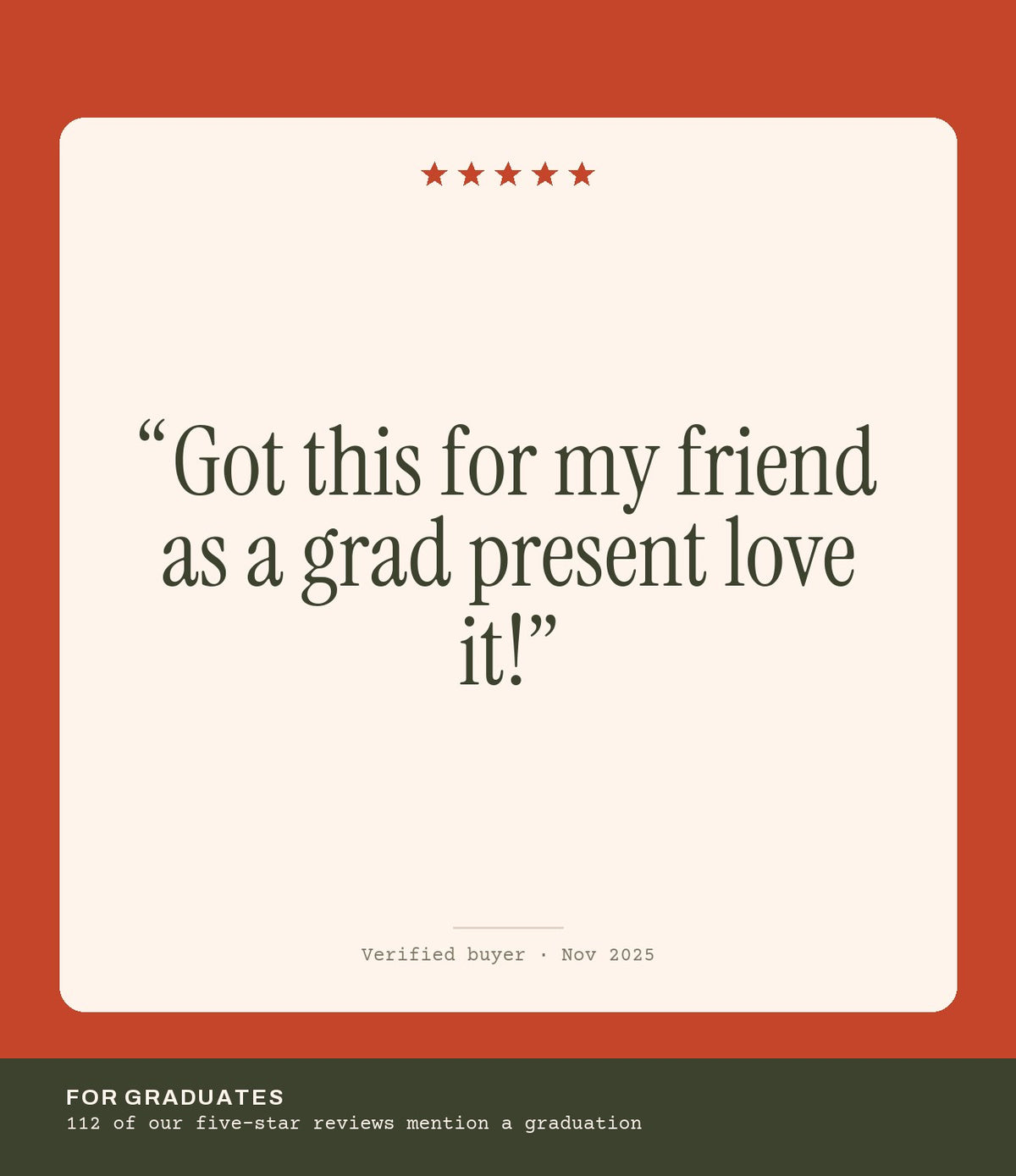 Verified buyer review: Got this for my friend as a grad present love it!
