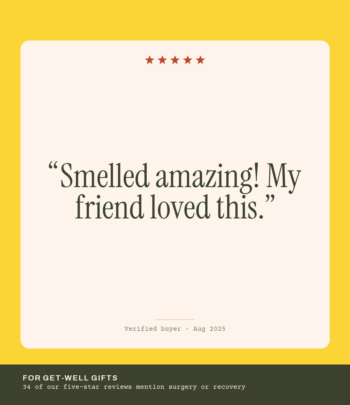 Verified buyer review: Smelled amazing! My friend loved this.