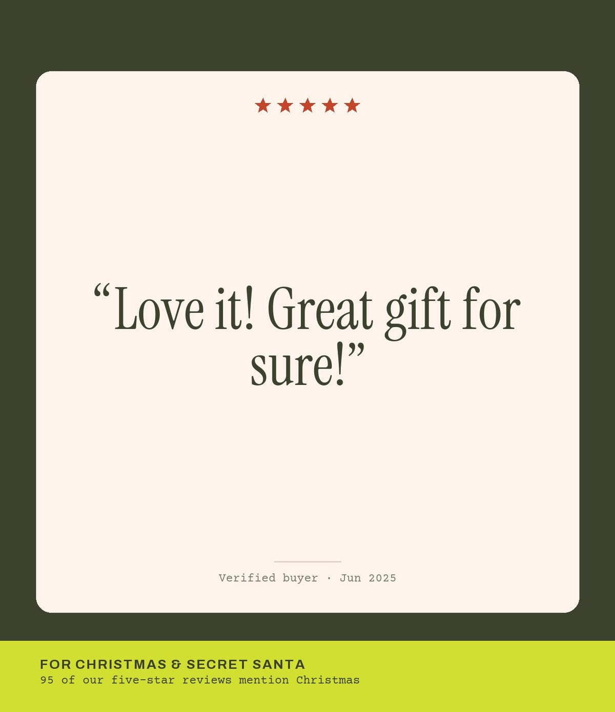 Verified buyer review: Love it! Great gift for sure!