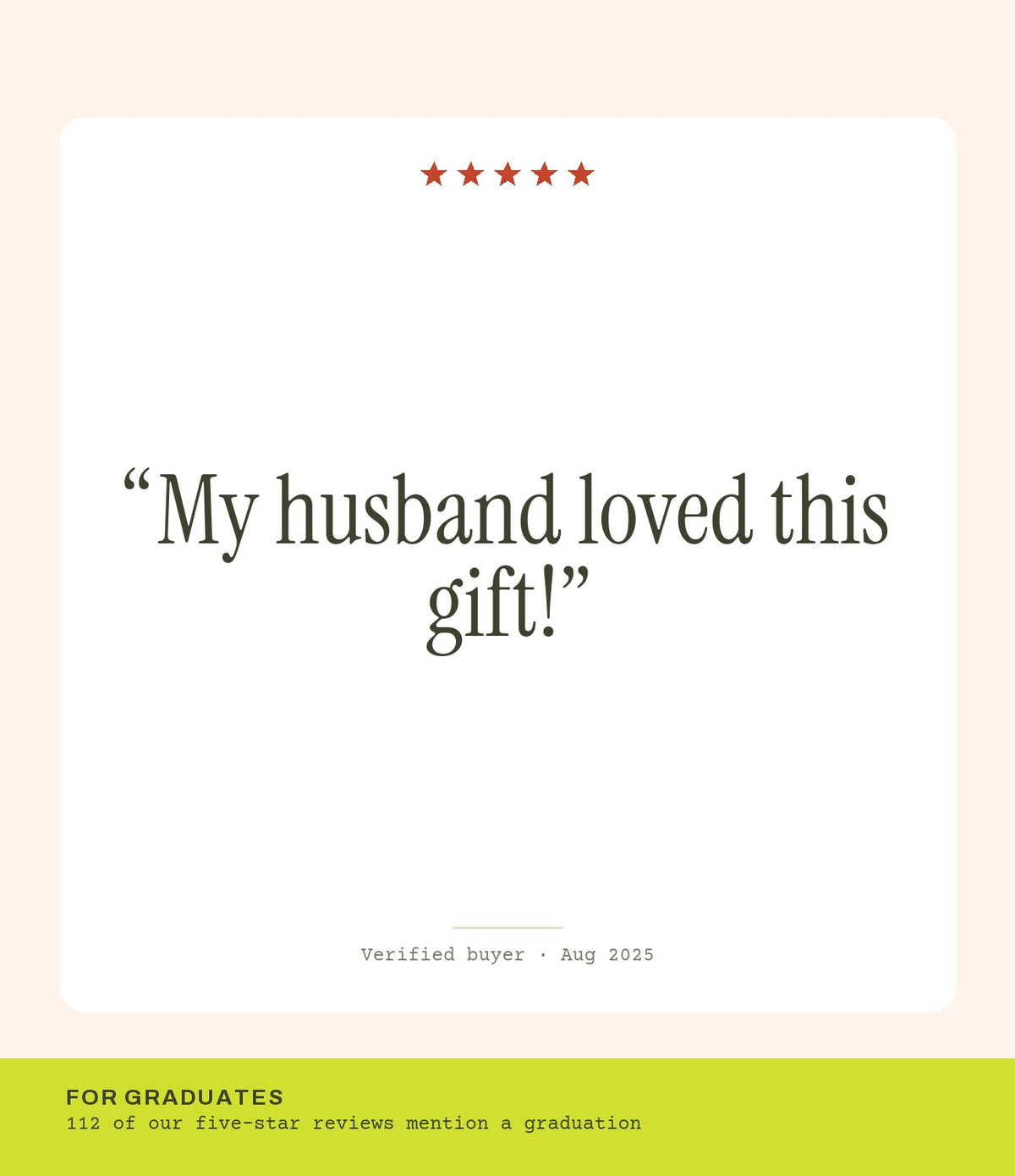Verified buyer review: My husband loved this gift!