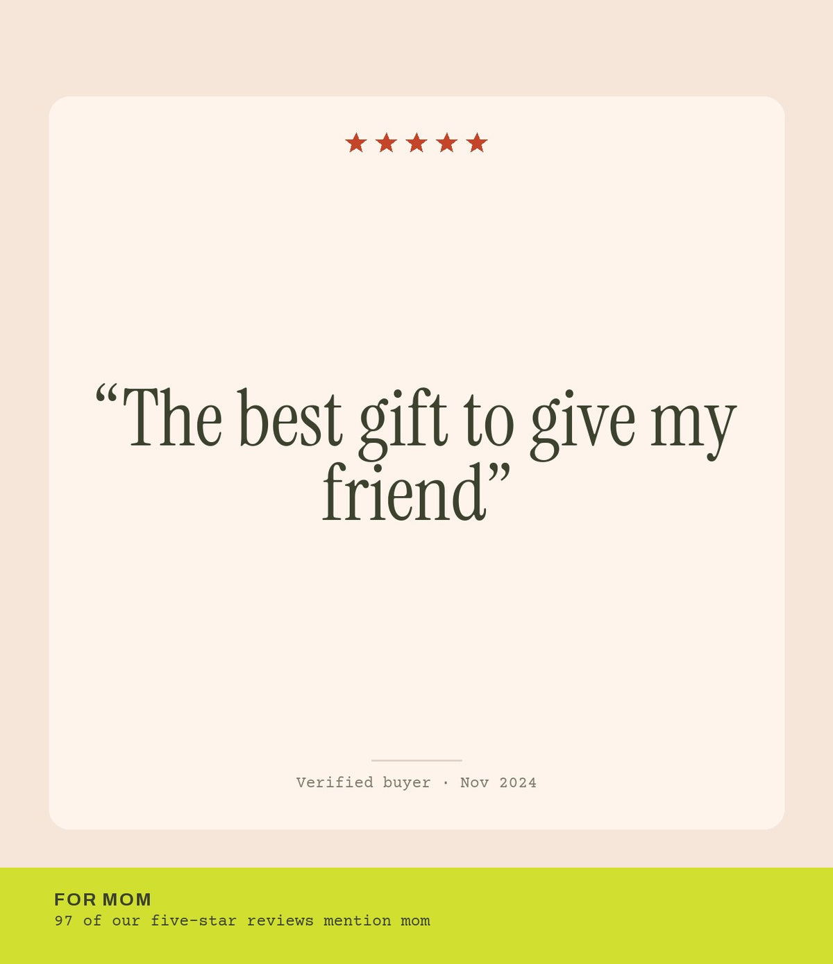 Verified buyer review: The best gift to give my friend