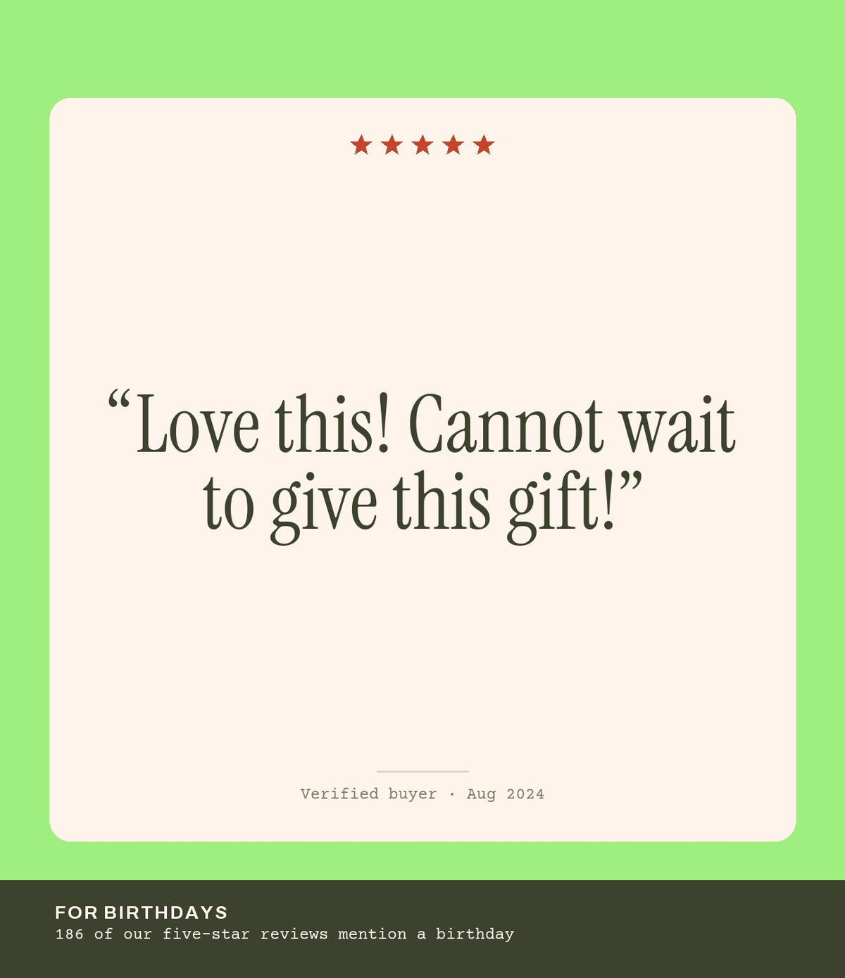 Verified buyer review: Love this! Cannot wait to give this gift!