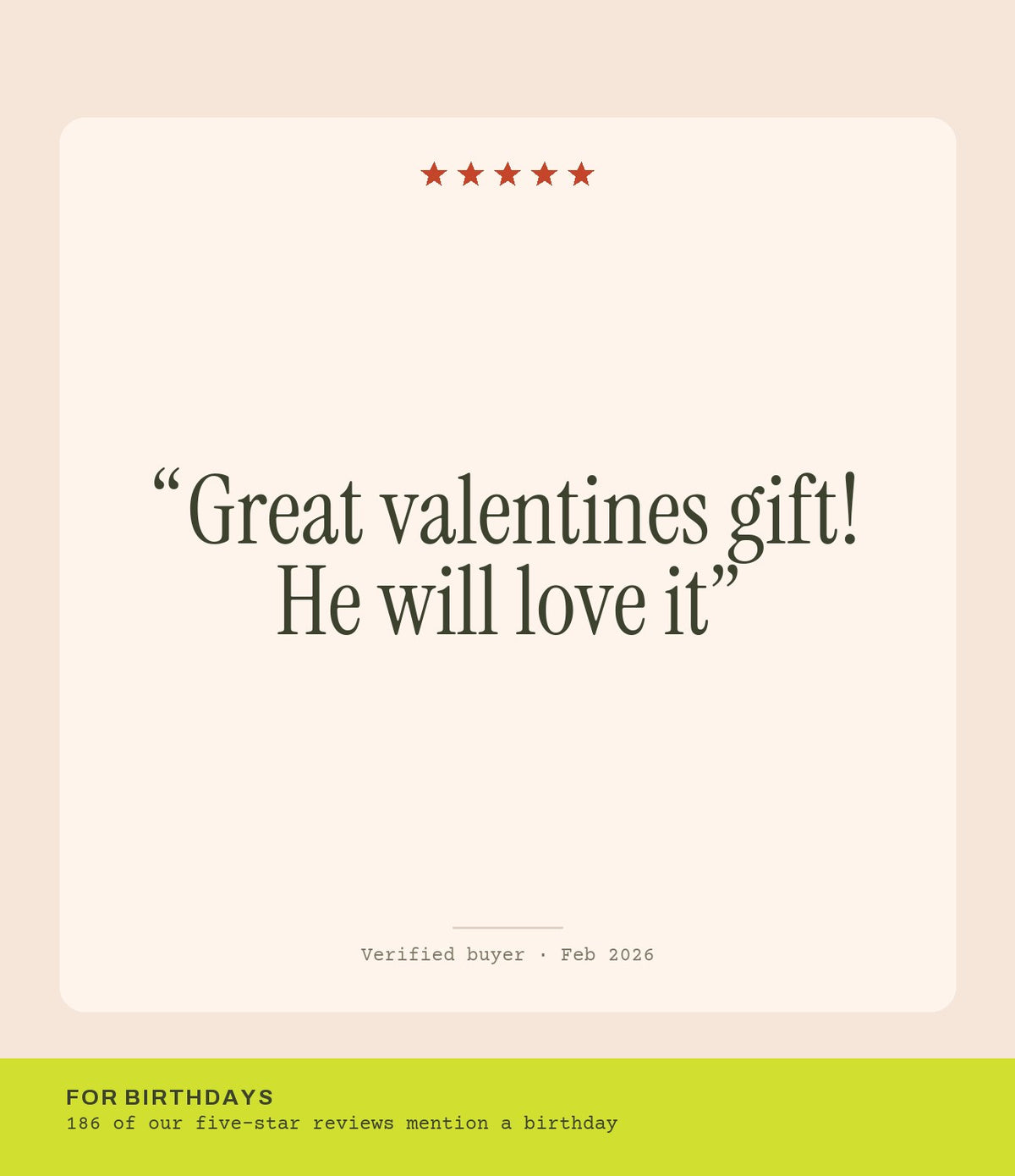 Verified buyer review: Great valentines gift! He will love it