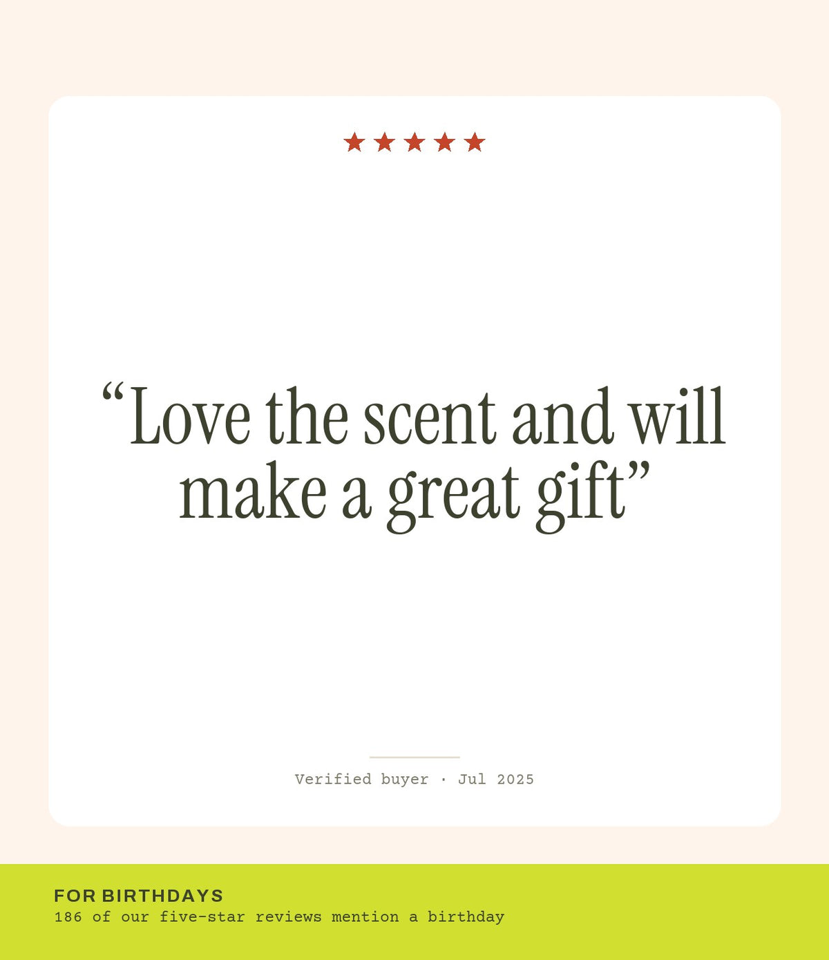 Verified buyer review: Love the scent and will make a great gift
