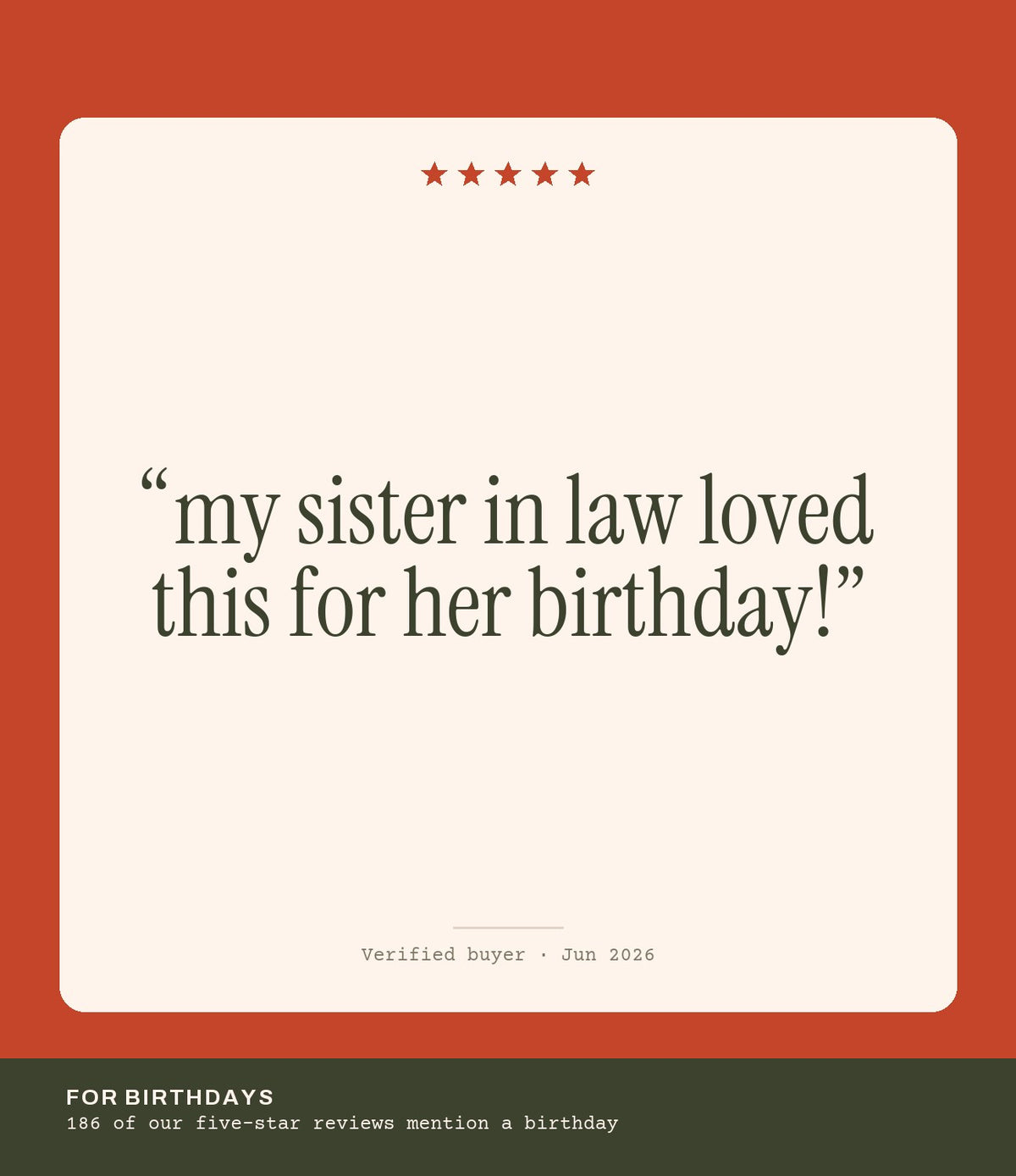 Verified buyer review: my sister in law loved this for her birthday!
