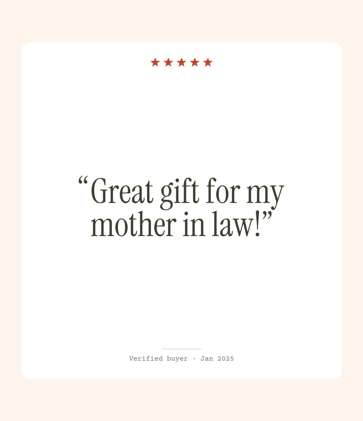 Verified buyer review: Great gift for my mother in law!