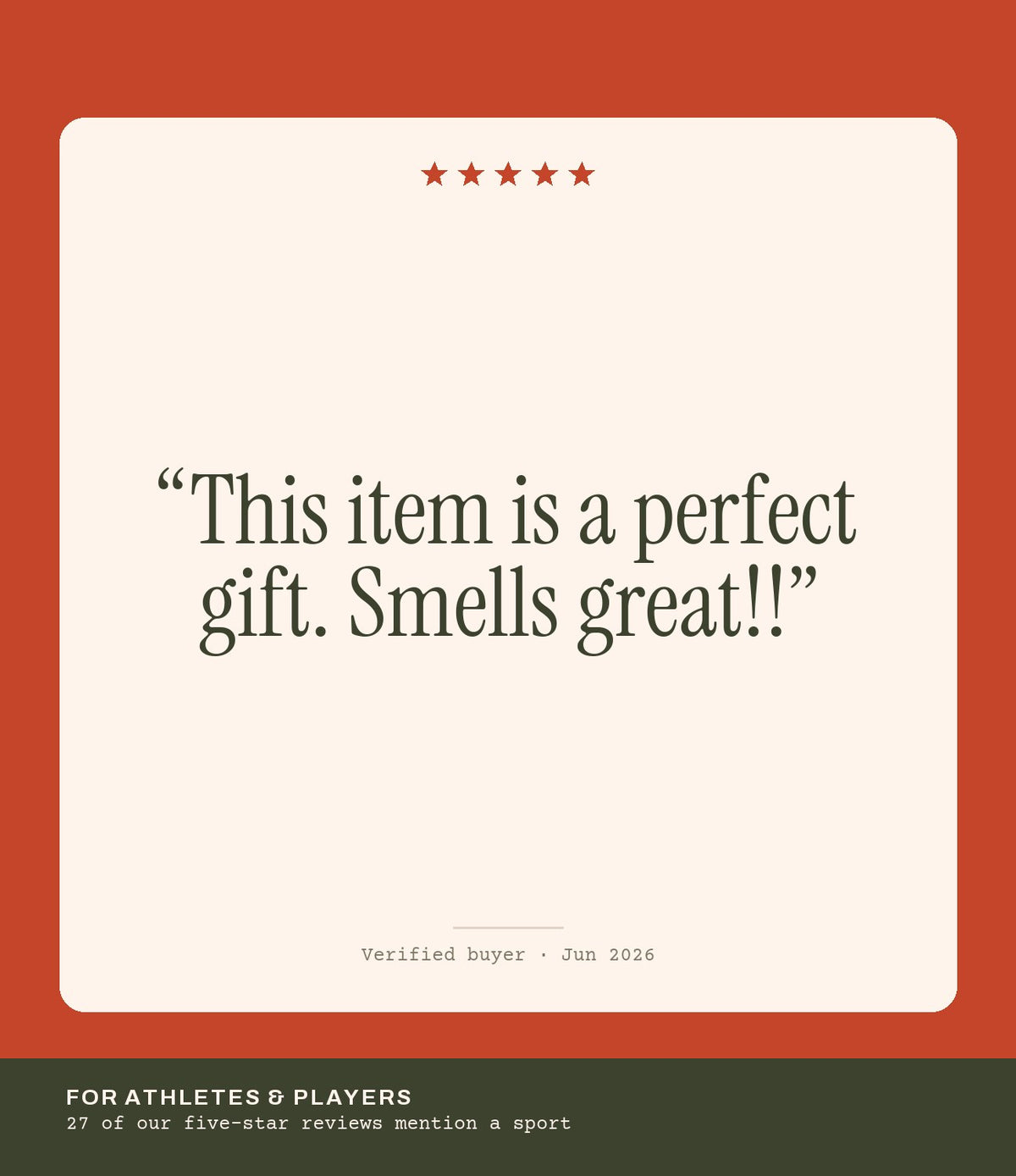 Verified buyer review: This item is a perfect gift. Smells great!!