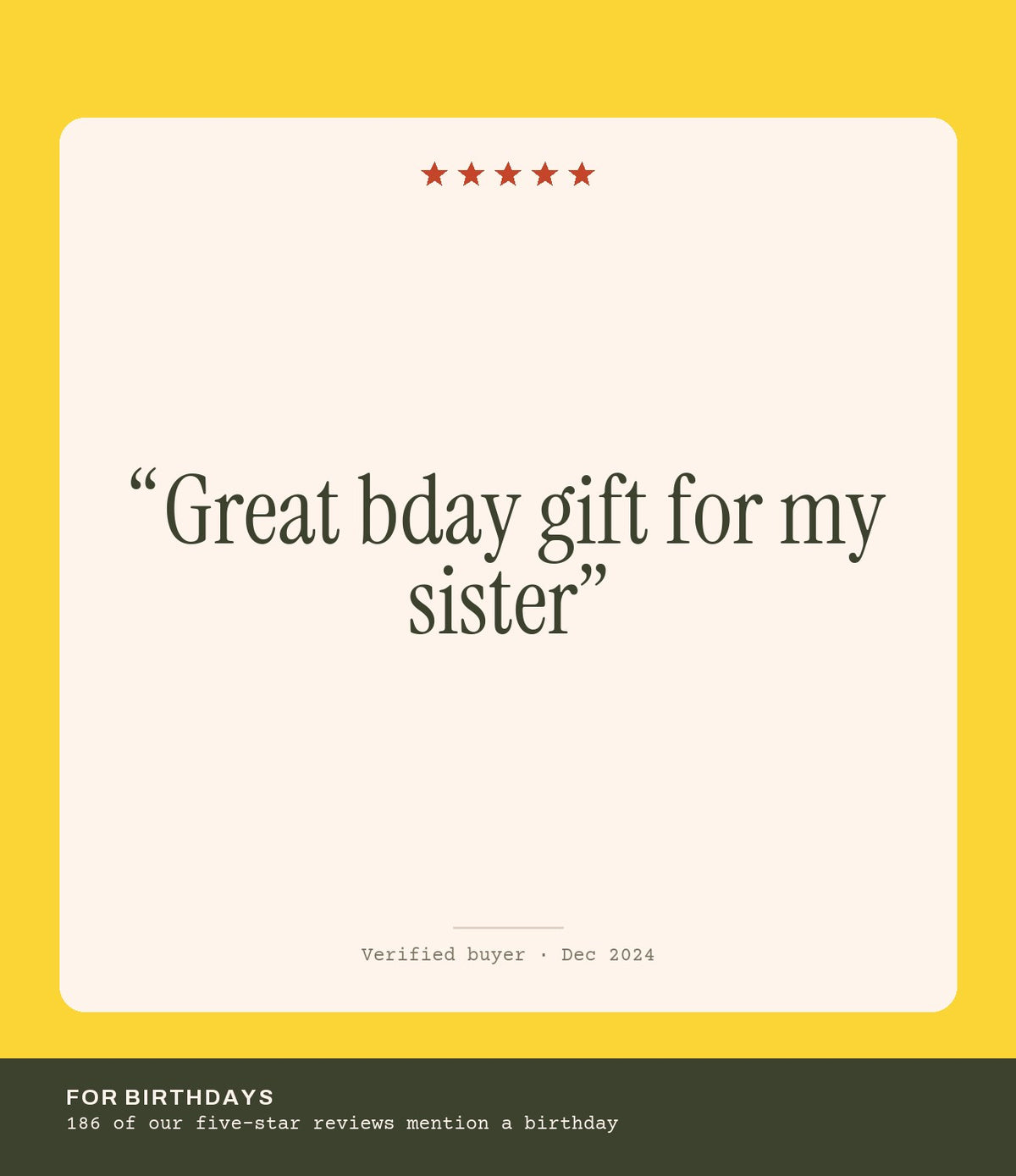 Verified buyer review: Great bday gift for my sister