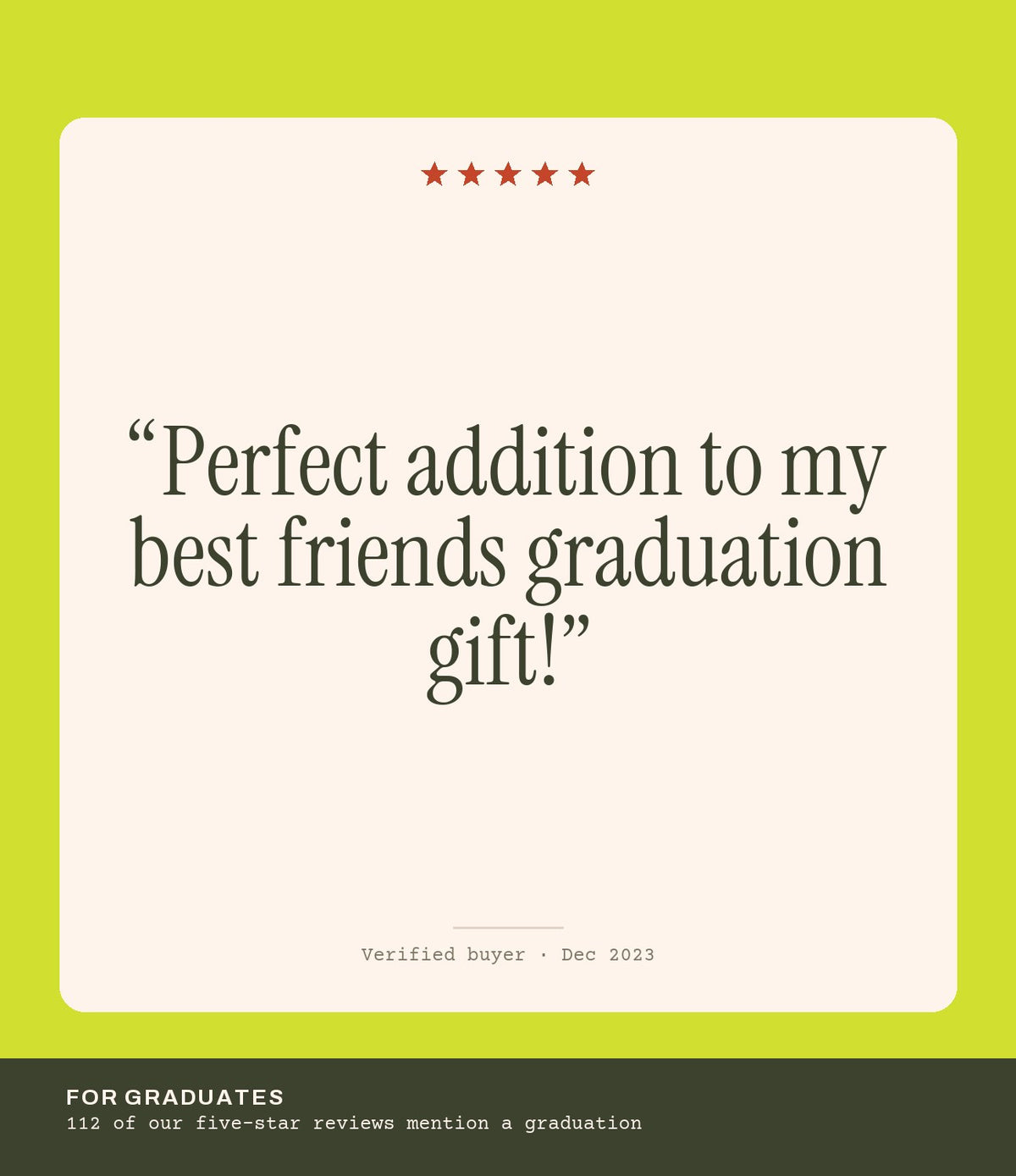 Verified buyer review: Perfect addition to my best friends graduation gift!
