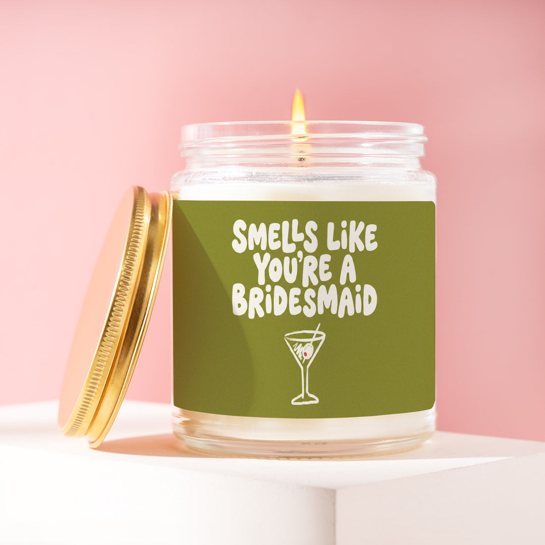 Martini Bachelorette Candle, Cocktail Hour Gift, Smells Like You're A Bridesmaid, Gin Lover, Olive Decor for Sister, Cousin, Bestie R325