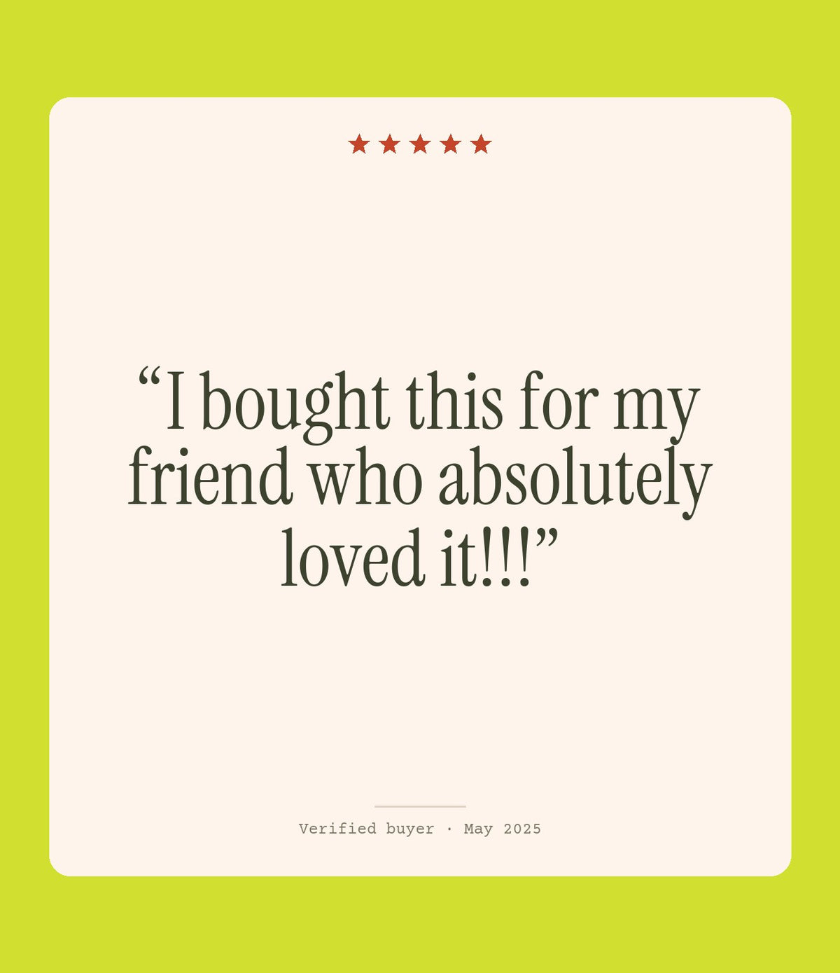 Verified buyer review: I bought this for my friend who absolutely loved it!!!