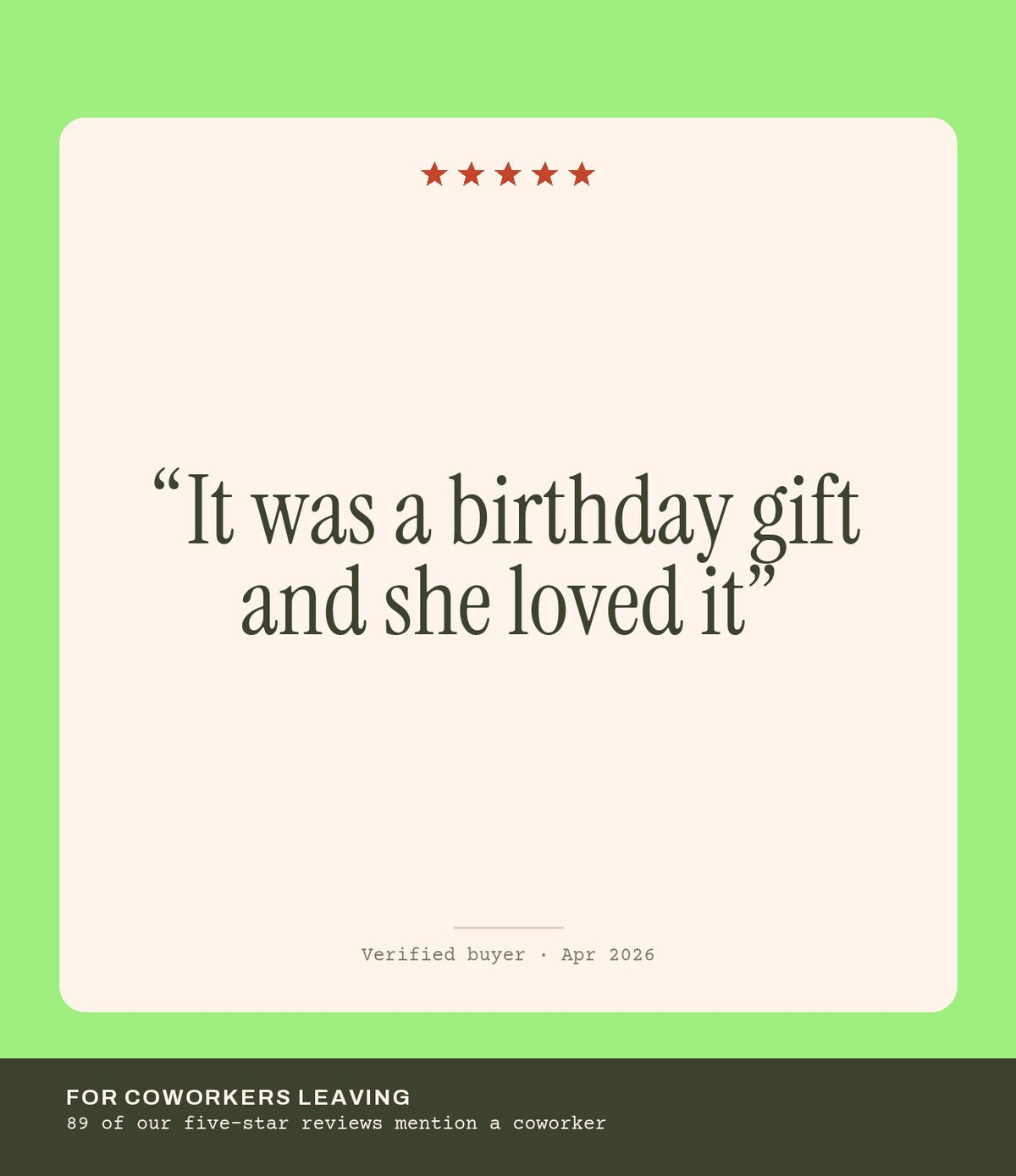 Verified buyer review: It was a birthday gift and she loved it