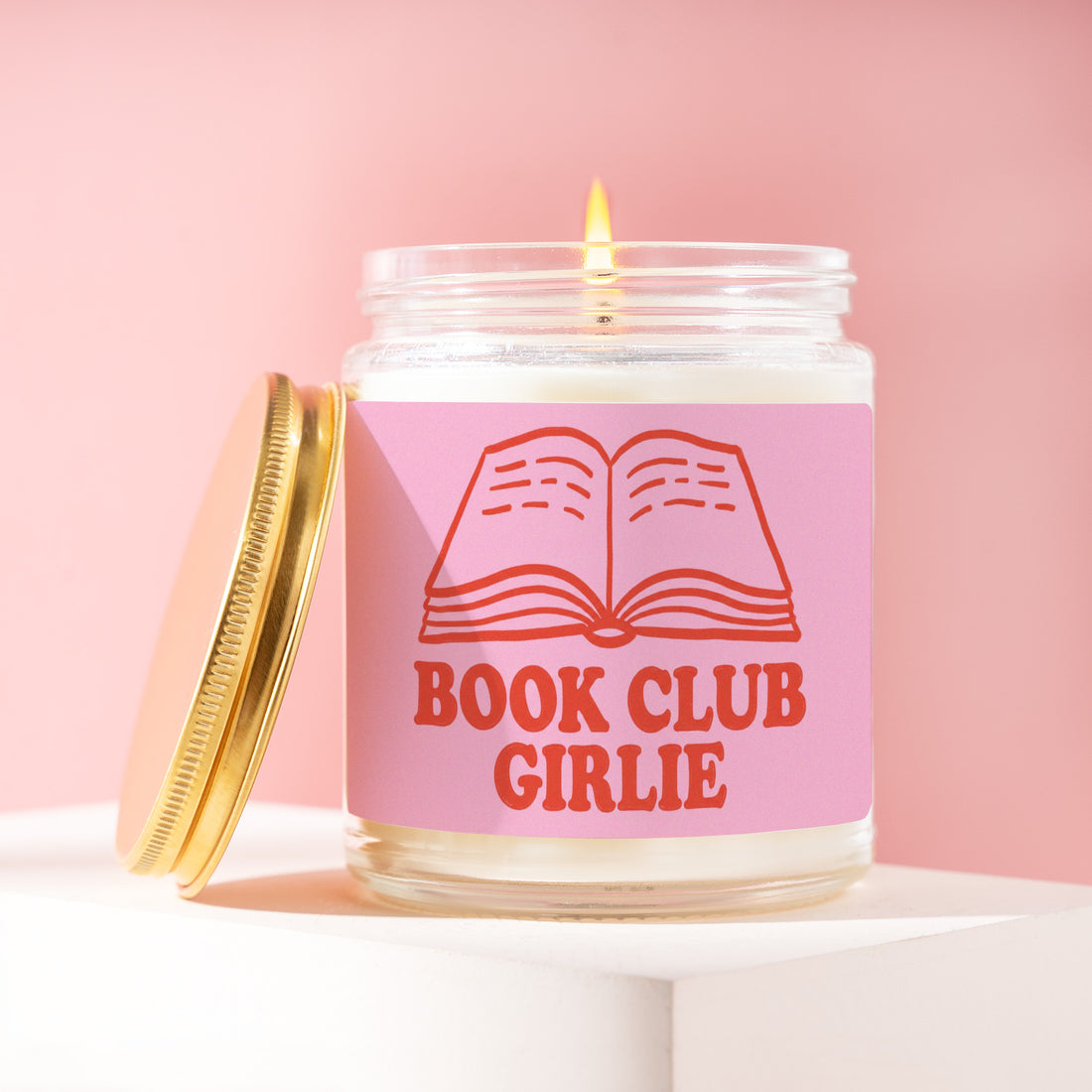 Book Club Girlie Candle, Reader Gift for Her, Bookish Birthday Present for Bestie, Romance Reading Bookworm Idea R057