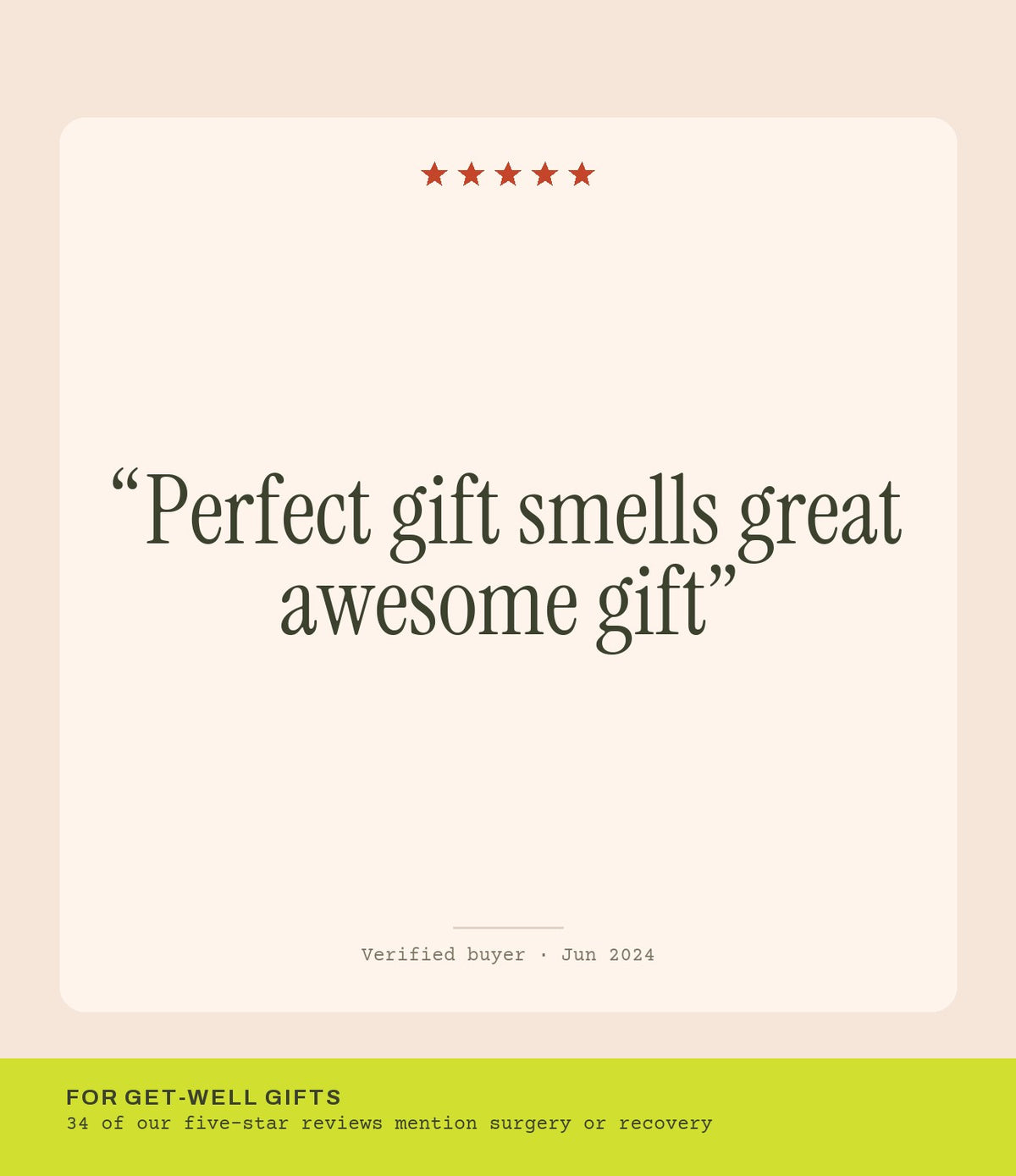 Verified buyer review: Perfect gift smells great awesome gift