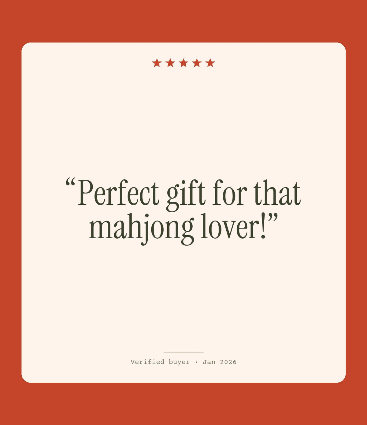 Verified buyer review: Perfect gift for that mahjong lover!