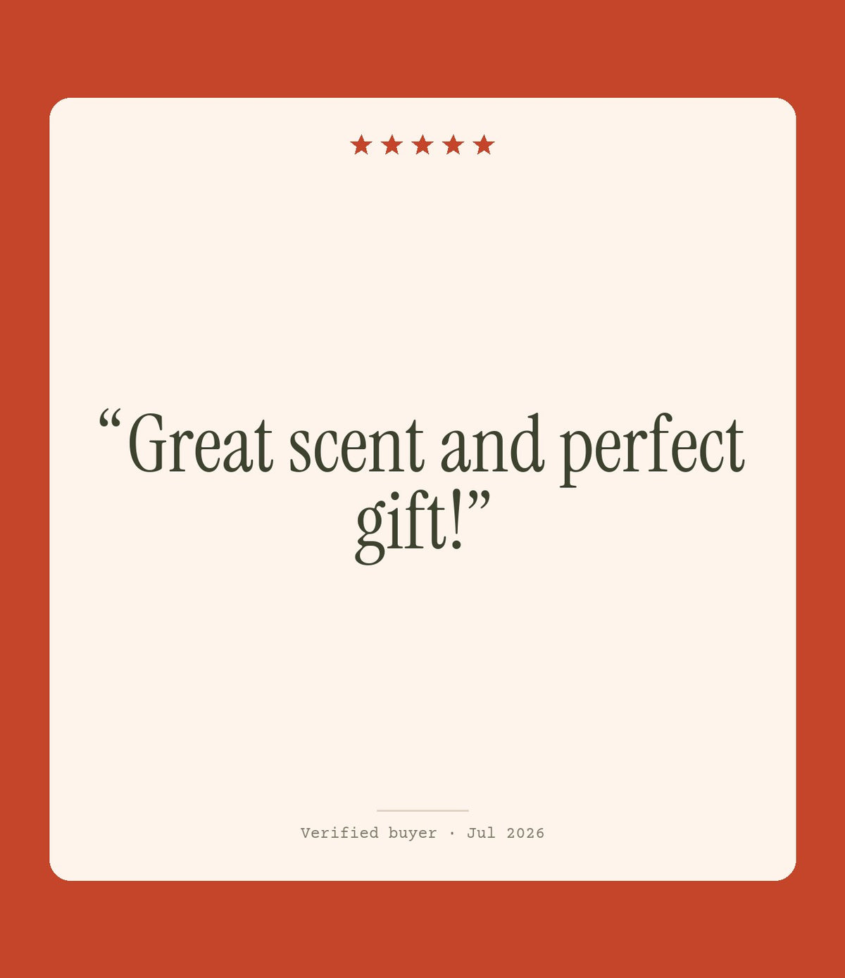 Verified buyer review: Great scent and perfect gift!
