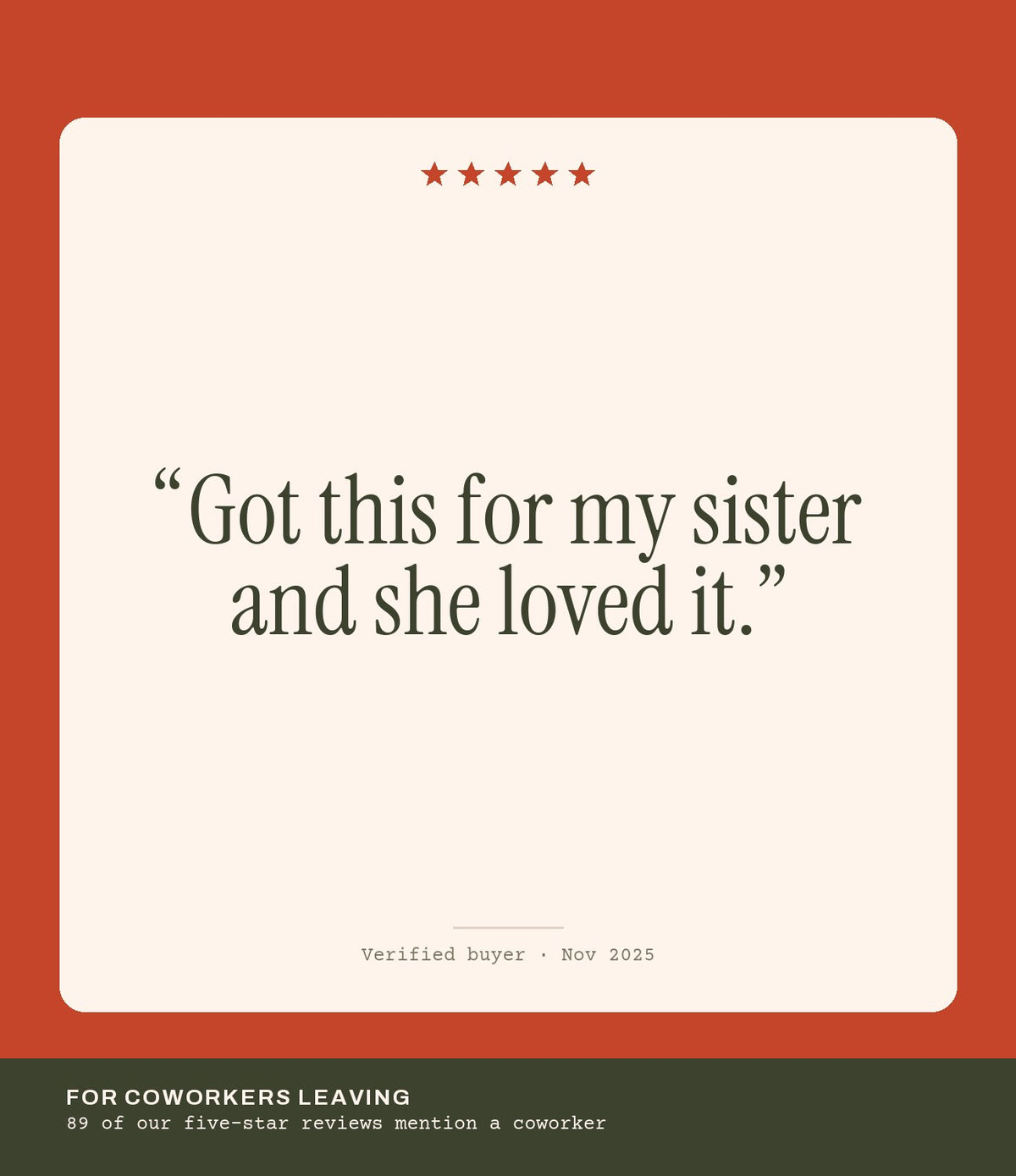 Verified buyer review: Got this for my sister and she loved it.