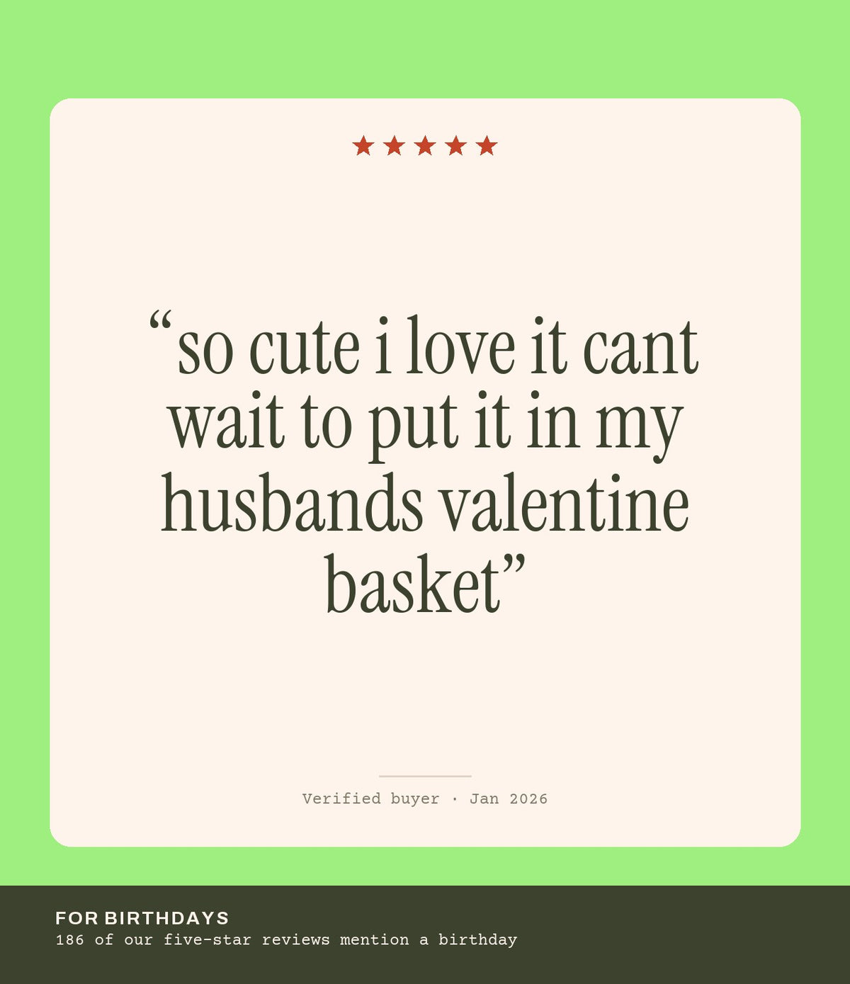 Verified buyer review: so cute i love it cant wait to put it in my husbands valentine basket