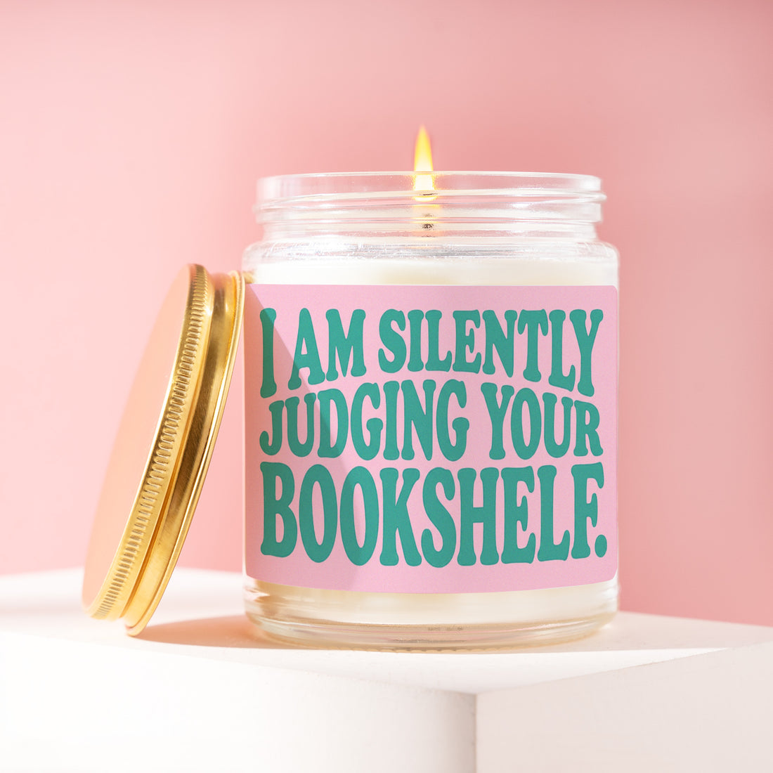 I Am Silently Judging Your Bookshelf Candle, Funny Book Lover Gift for Her, Reader Birthday Present, Bookish Bestie R215