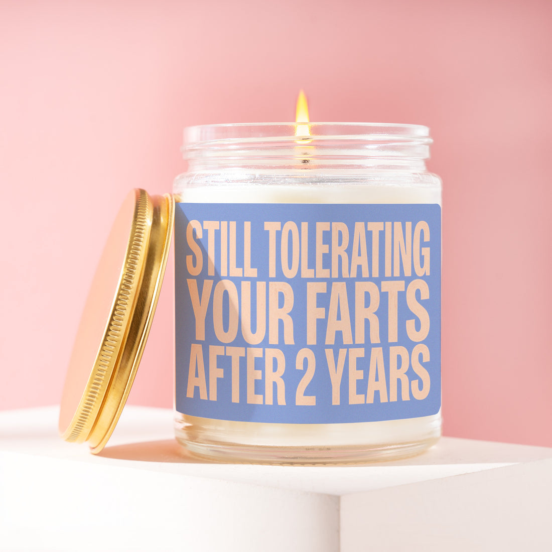 Funny Husband Candle, Still Tolerating Your Farts After 2 Years, Gift for Husband from Wife, 2 Years Married Gift, Cotton Gift for Him R377