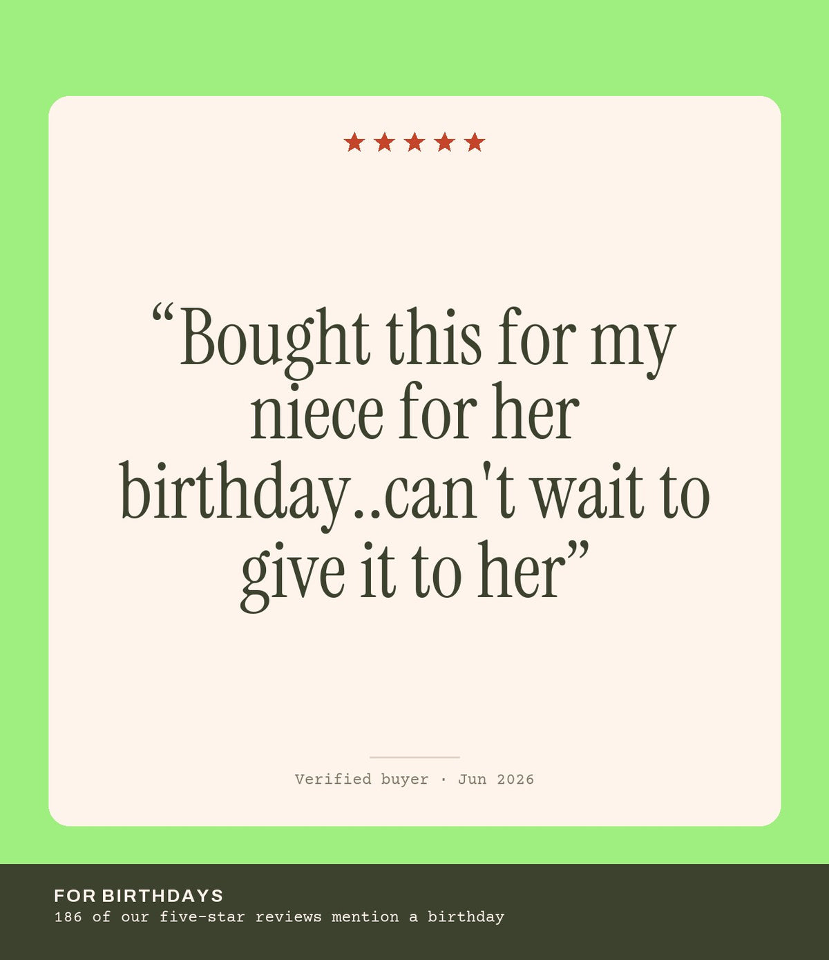 Verified buyer review: Bought this for my niece for her birthday..can't wait to give it to her