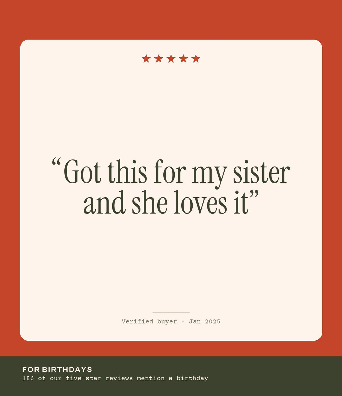 Verified buyer review: Got this for my sister and she loves it