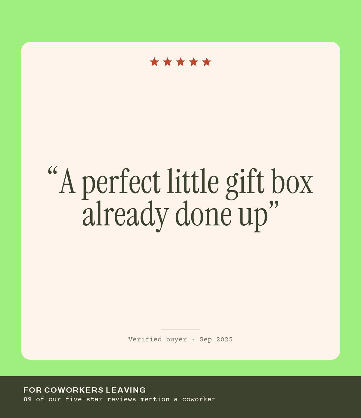 Verified buyer review: A perfect little gift box already done up
