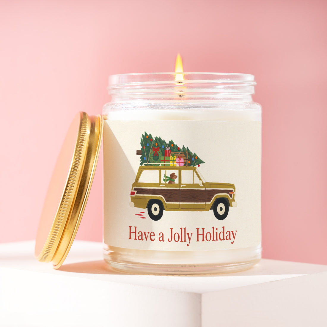 Christmas Tree Candle, Dog Lover Christmas Gift for Her, Have a Jolly Holiday, Gifts for Neighbors, Secret Santa R534
