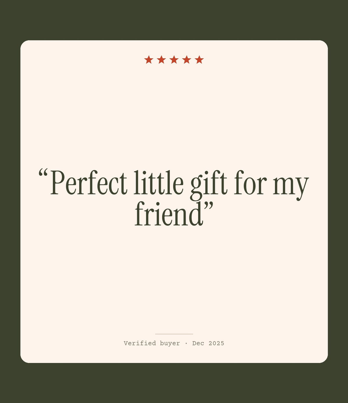Verified buyer review: Perfect little gift for my friend