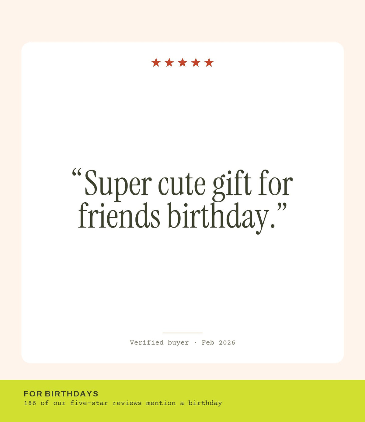 Verified buyer review: Super cute gift for friends birthday.