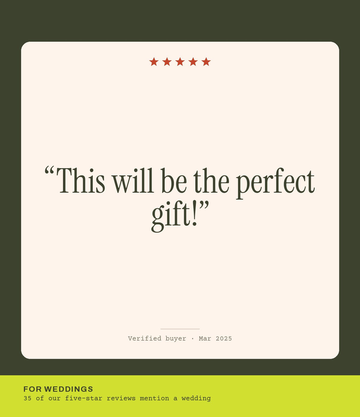Verified buyer review: This will be the perfect gift!
