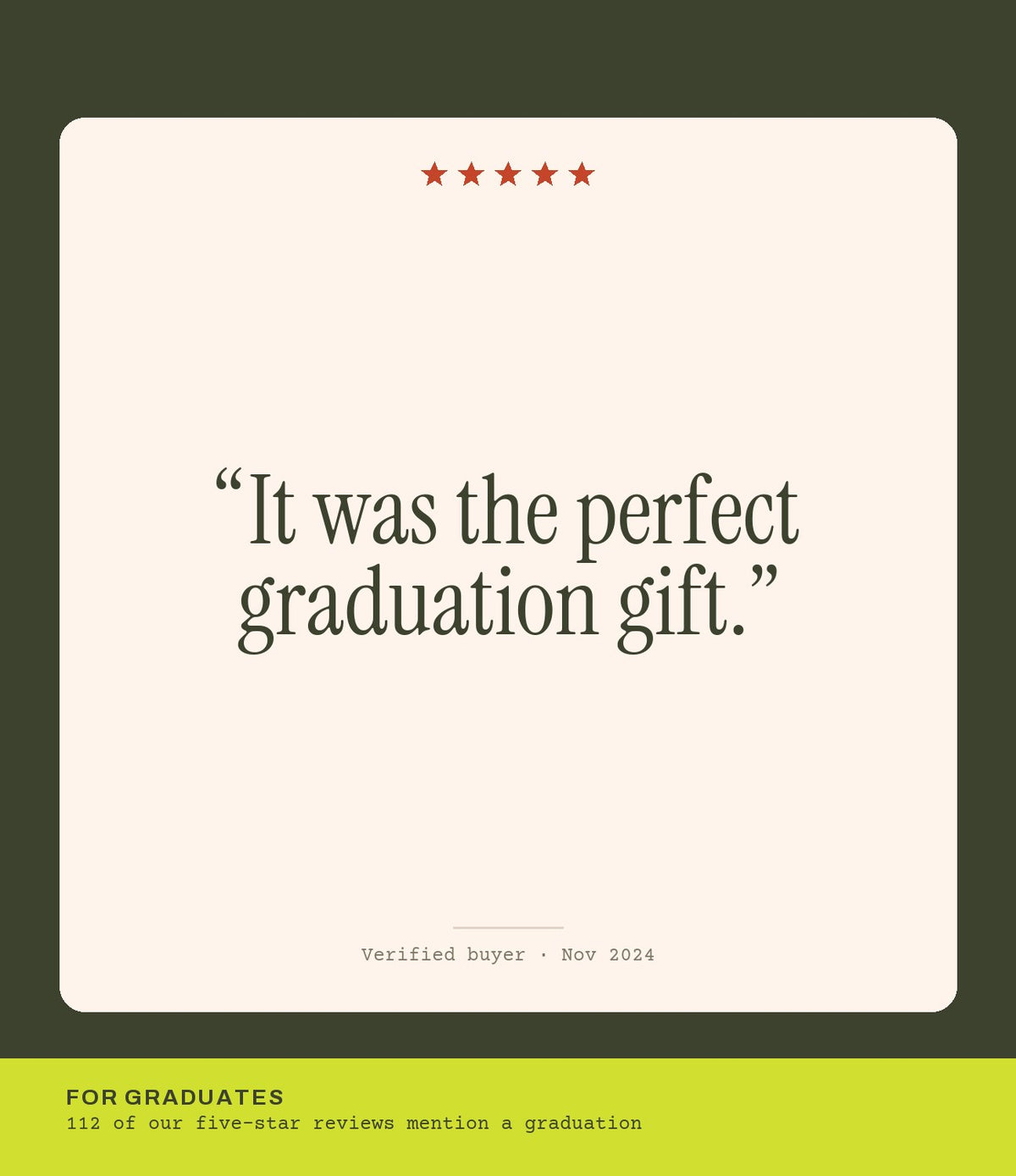 Verified buyer review: It was the perfect graduation gift.