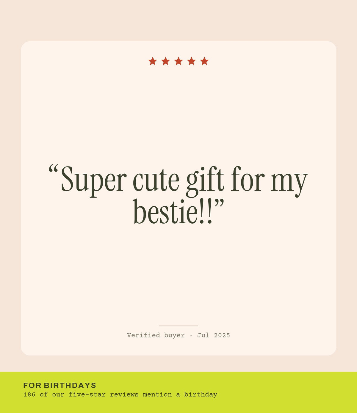 Verified buyer review: Super cute gift for my bestie!!