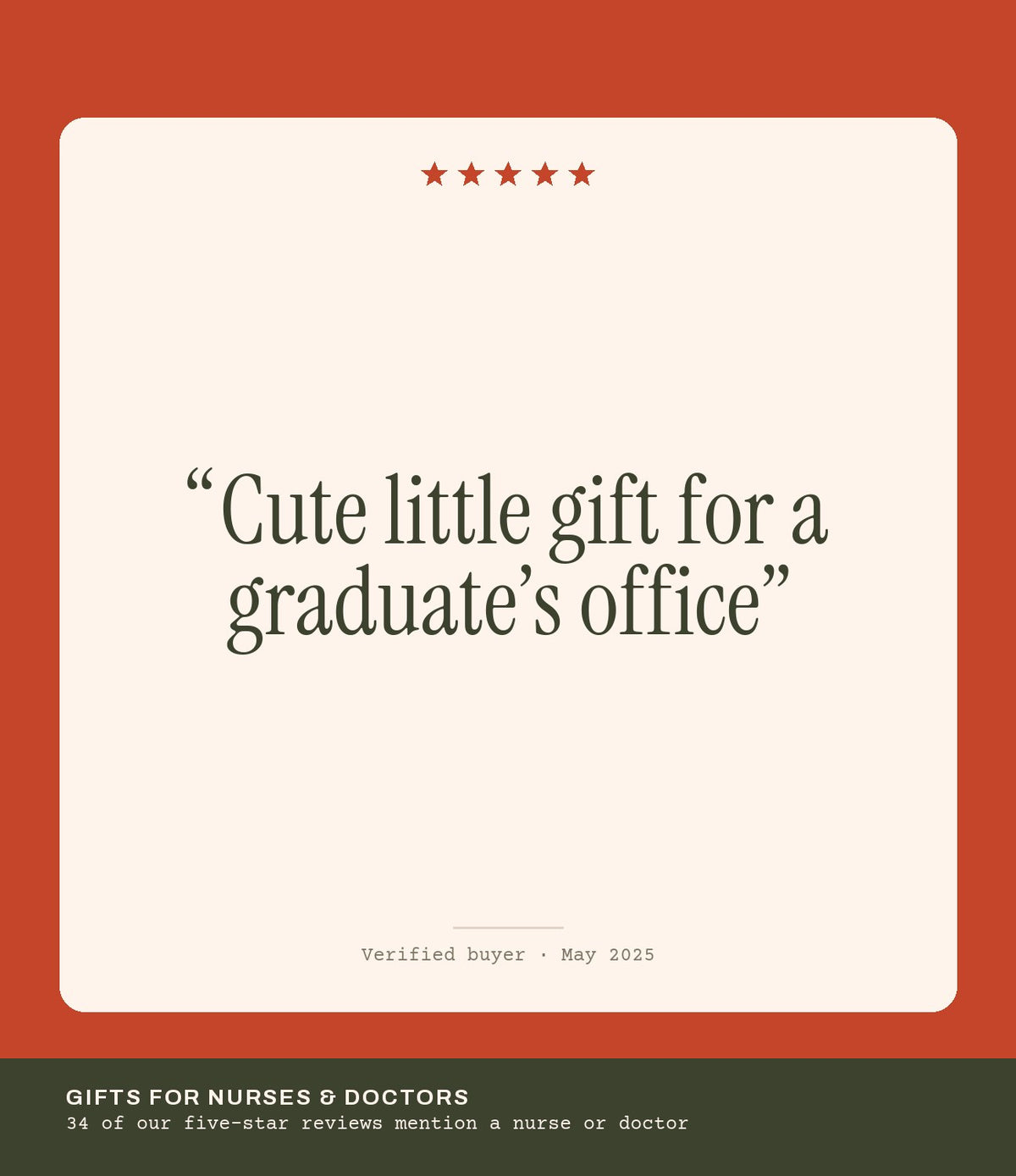 Verified buyer review: Cute little gift for a graduate’s office