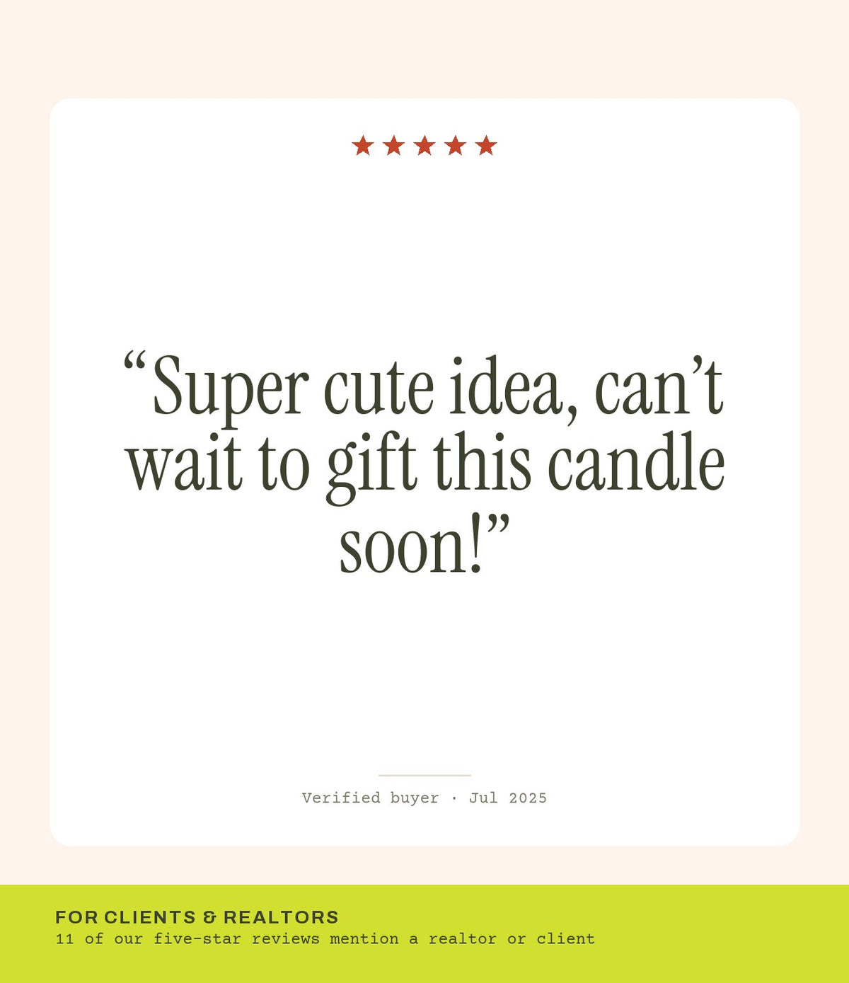 Verified buyer review: Super cute idea, can’t wait to gift this candle soon!