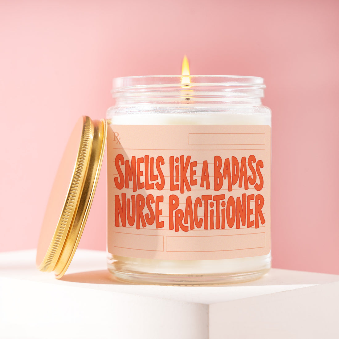 FNP Candle, Prescription Pad Gag Gift, Smells Like A Badass Nurse Practitioner, Family Practice Coworker, Funny Friend, Wife, Sister R279