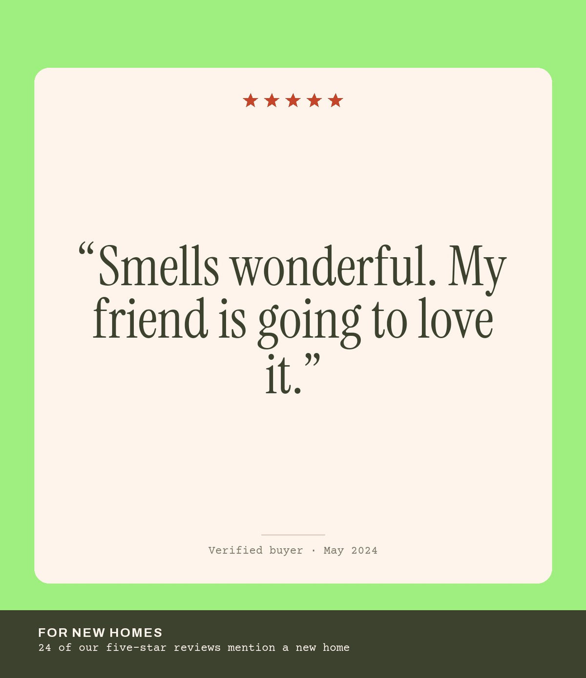 Verified buyer review: Smells wonderful. My friend is going to love it.
