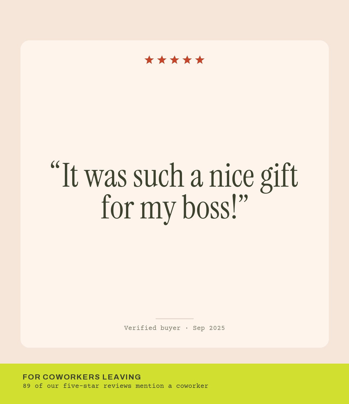 Verified buyer review: It was such a nice gift for my boss!