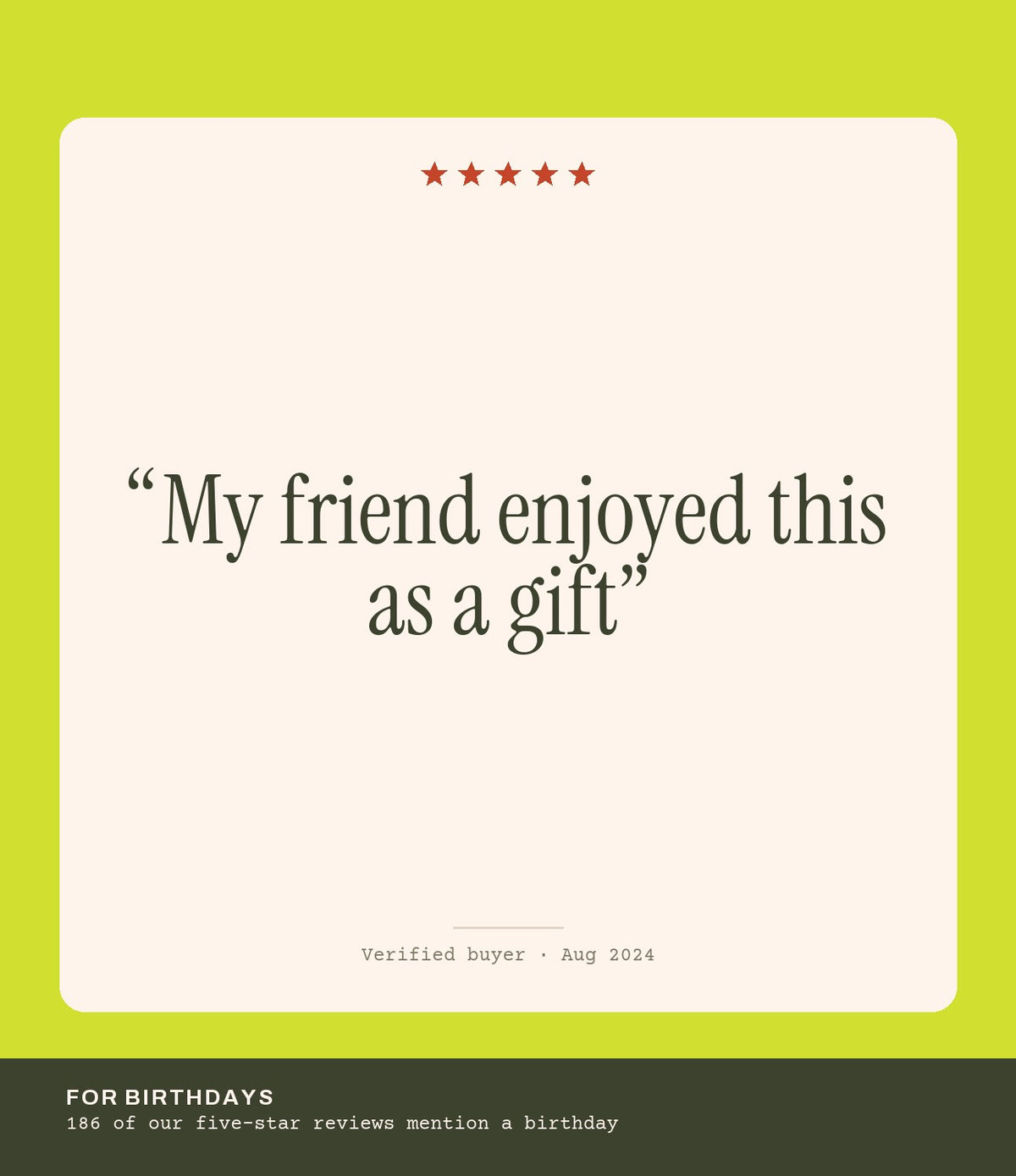 Verified buyer review: My friend enjoyed this as a gift