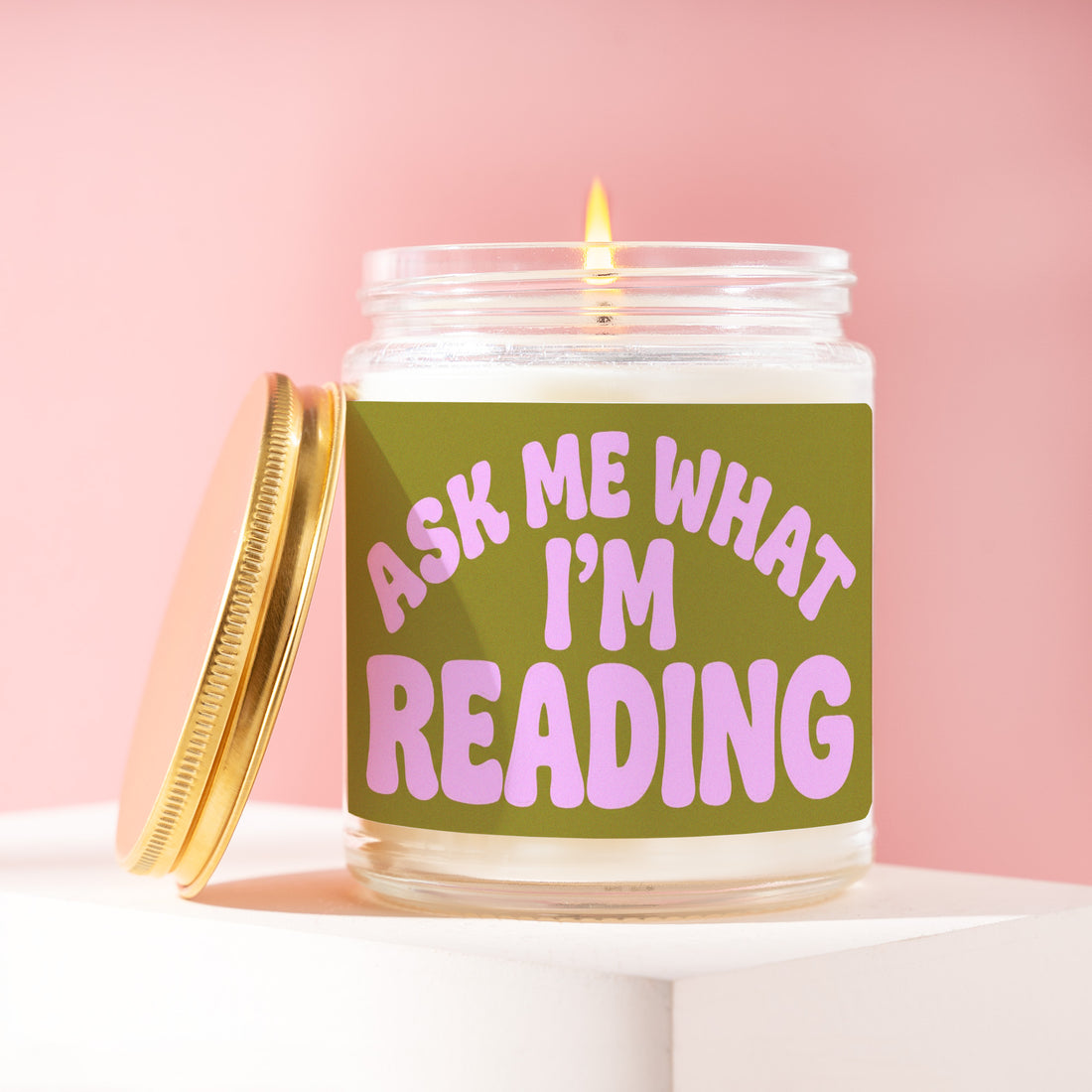Ask Me What I'm Reading Candle, Book Lover Gift for Her, Bookish Birthday Present for Reader, Literary Bestie Idea R034