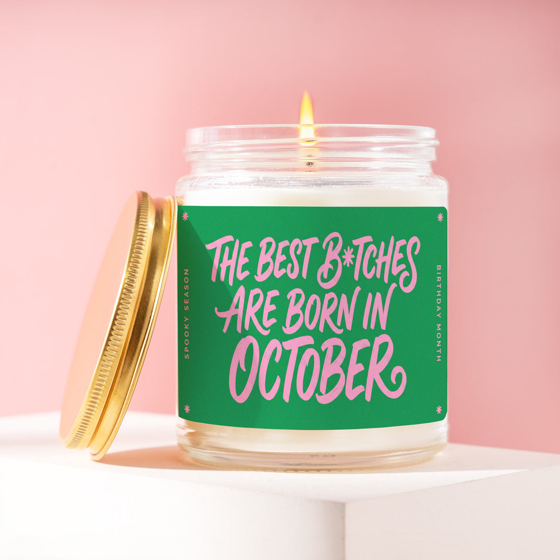 Spooky Season Birthday Candle, Halloween Bday Gift, The Best B*tches Are Born In October, Funny Present for Women, Coworker, Wife, Mom R313