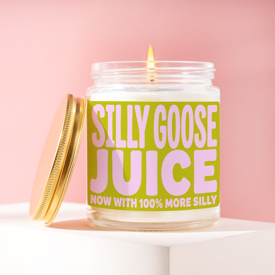 Silly Goose Juice Candle, Funny Gift for Her, Chartreuse Retro Birthday Present for Bestie, Coworker, Goofy Humor R217