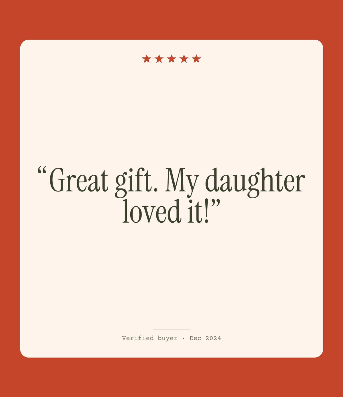 Verified buyer review: Great gift. My daughter loved it!